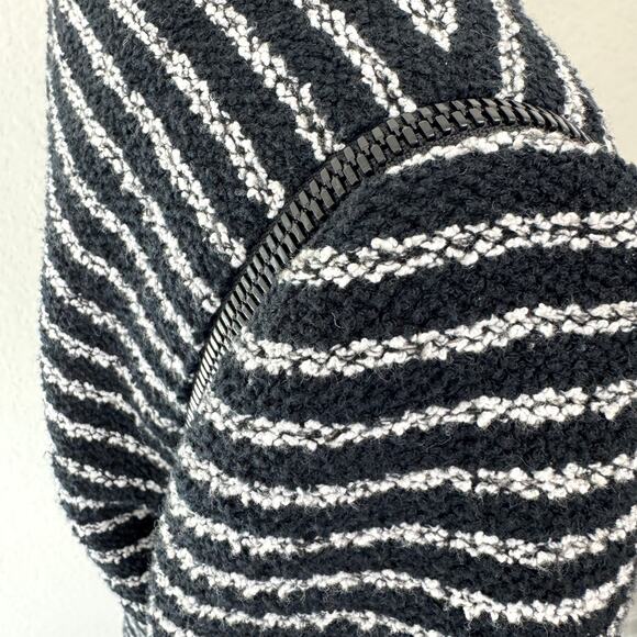 Theory Women Yasa Purpose Blazer Jacket Measures M Striped Zipper Textured Black - Picture 6 of 10